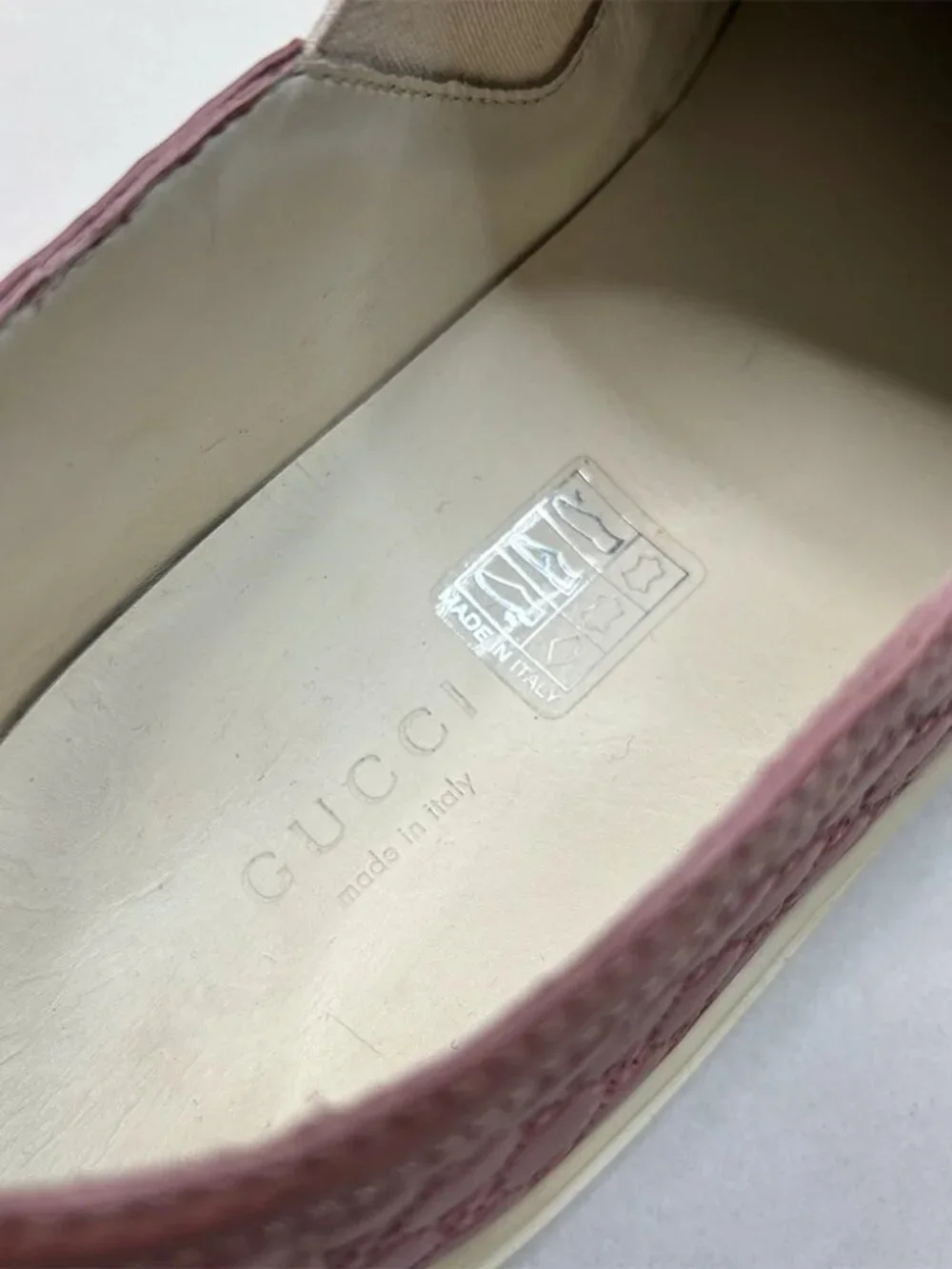 Gucci Women Soft Pink Micro Guccissima Leather Loafer Sneaker US 8 - Picture 4 of 8